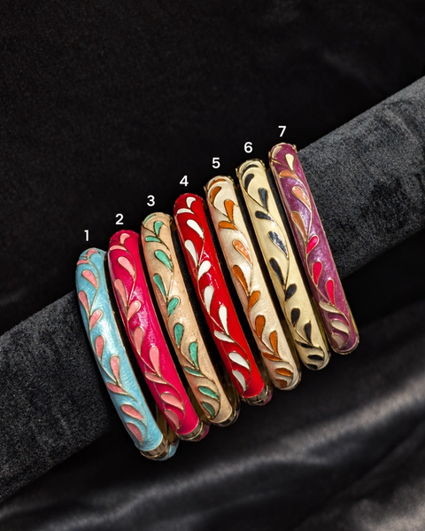 Enamel Leaf Bangle