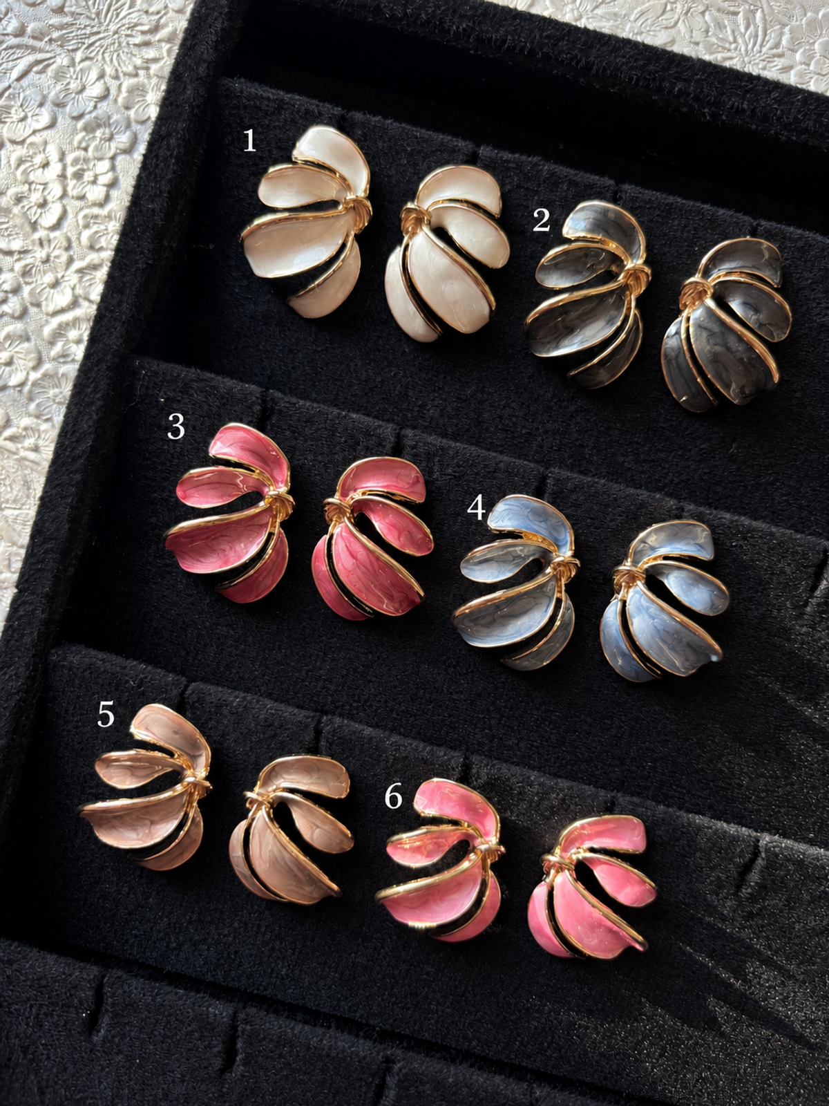 Pearlescent Sweeping Petal Earrings
