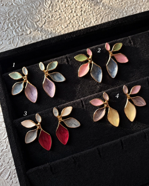 Pearlescent Foliage Cluster Earrings
