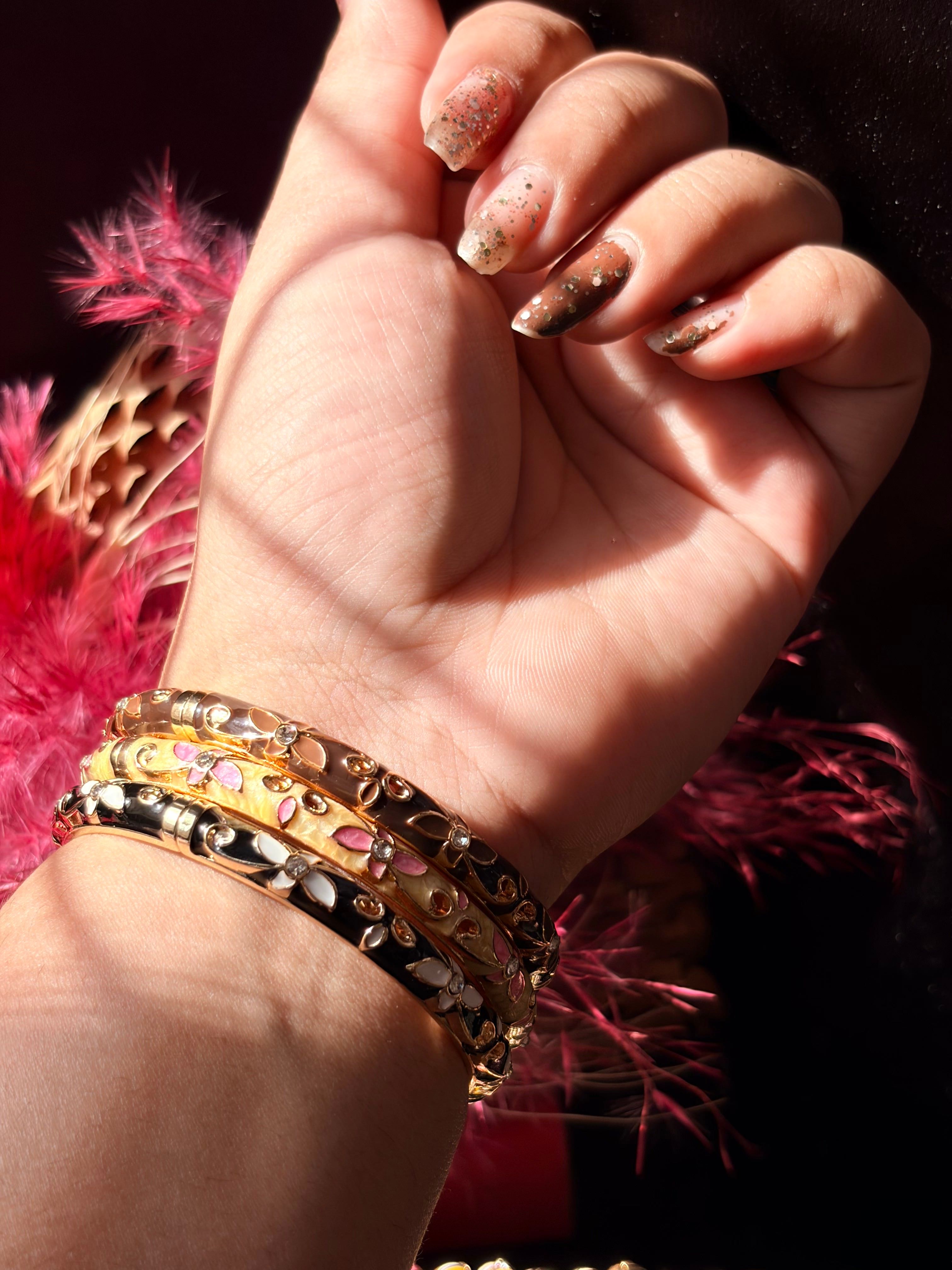 The Raat Ki Rani Stone Enamel Bangle