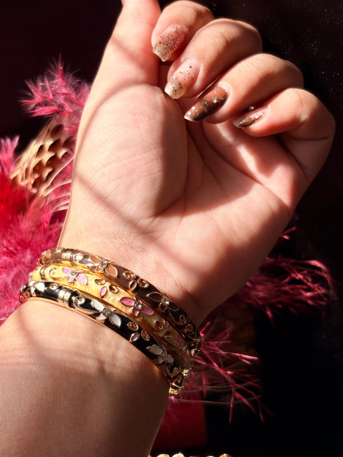 The Raat Ki Rani Stone Enamel Bangle