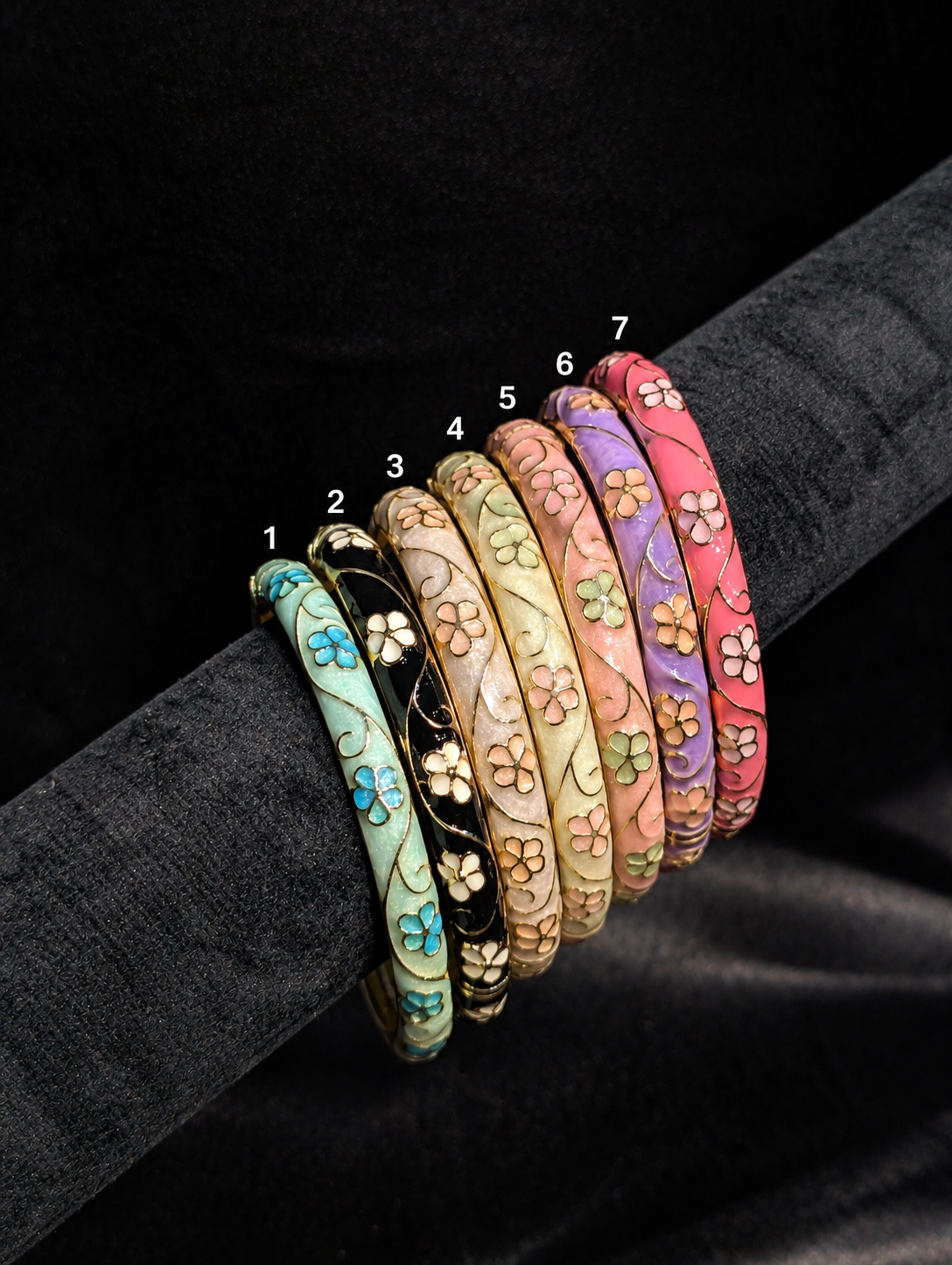 Enamel Floral Vine Bangle