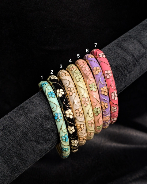 Enamel Floral Vine Bangle