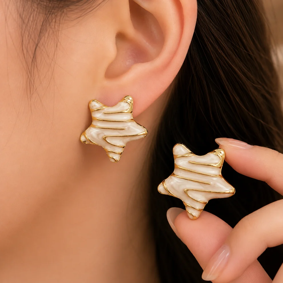 Korean Design Colorfull Star Stud Earring