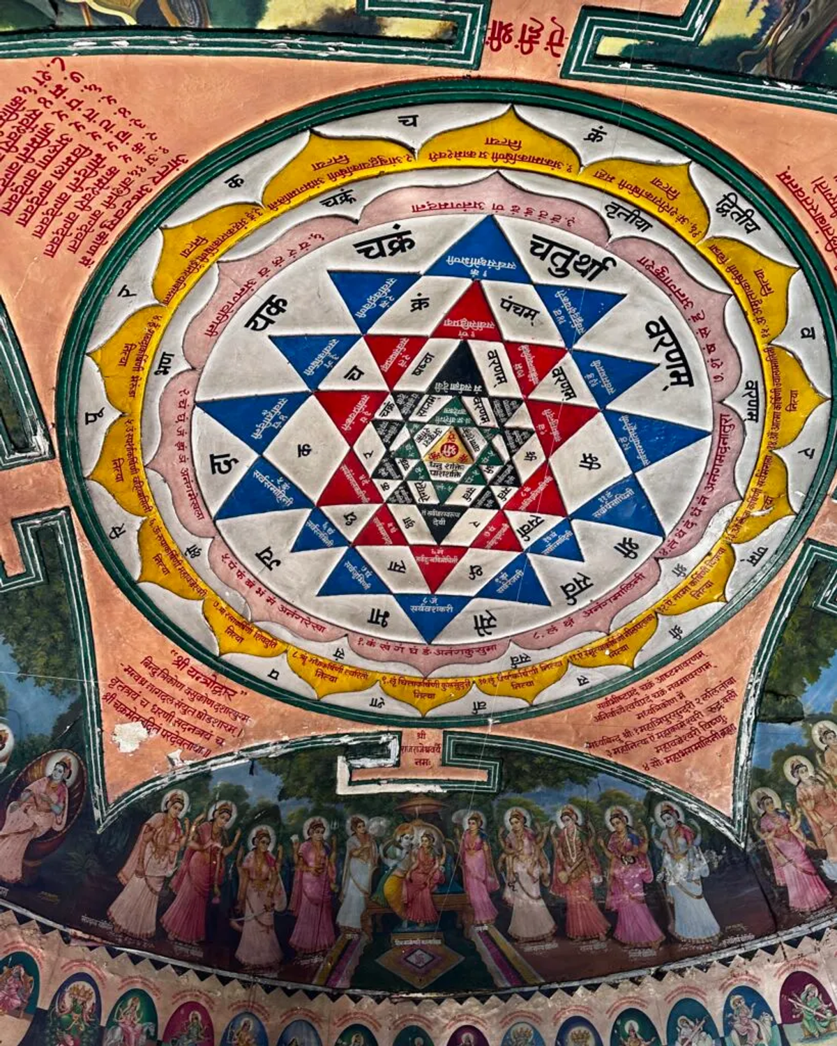 Ancient yantra ceiling painting in Ujjain