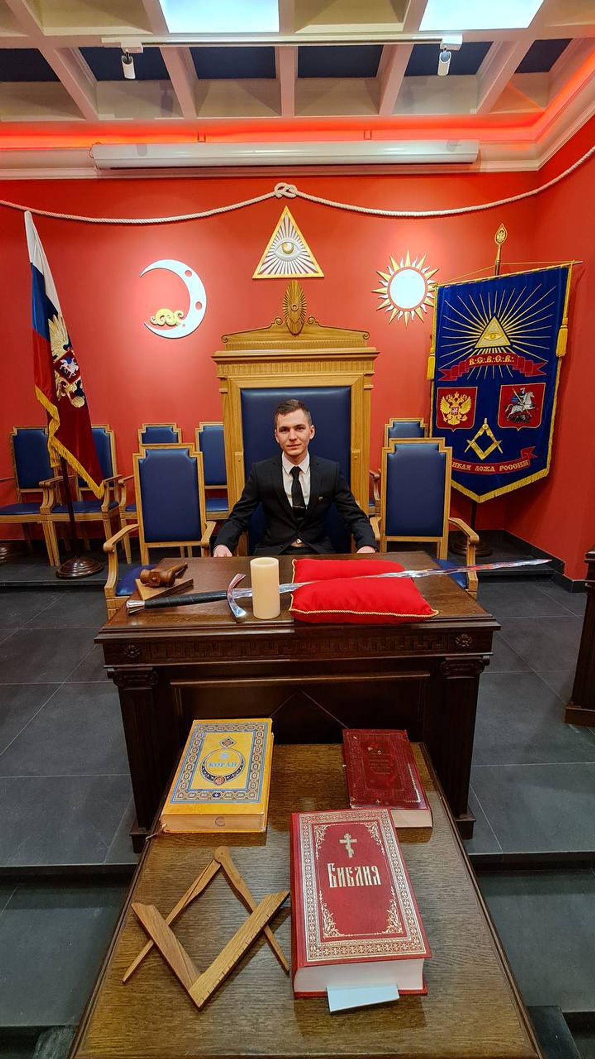Author at the Russian Masonic Lodge altar