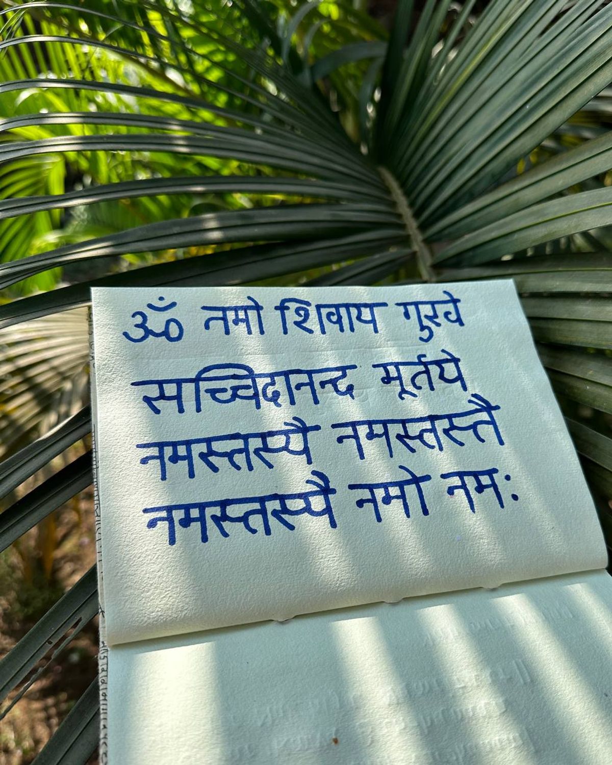 Sanskrit mantra on paper
