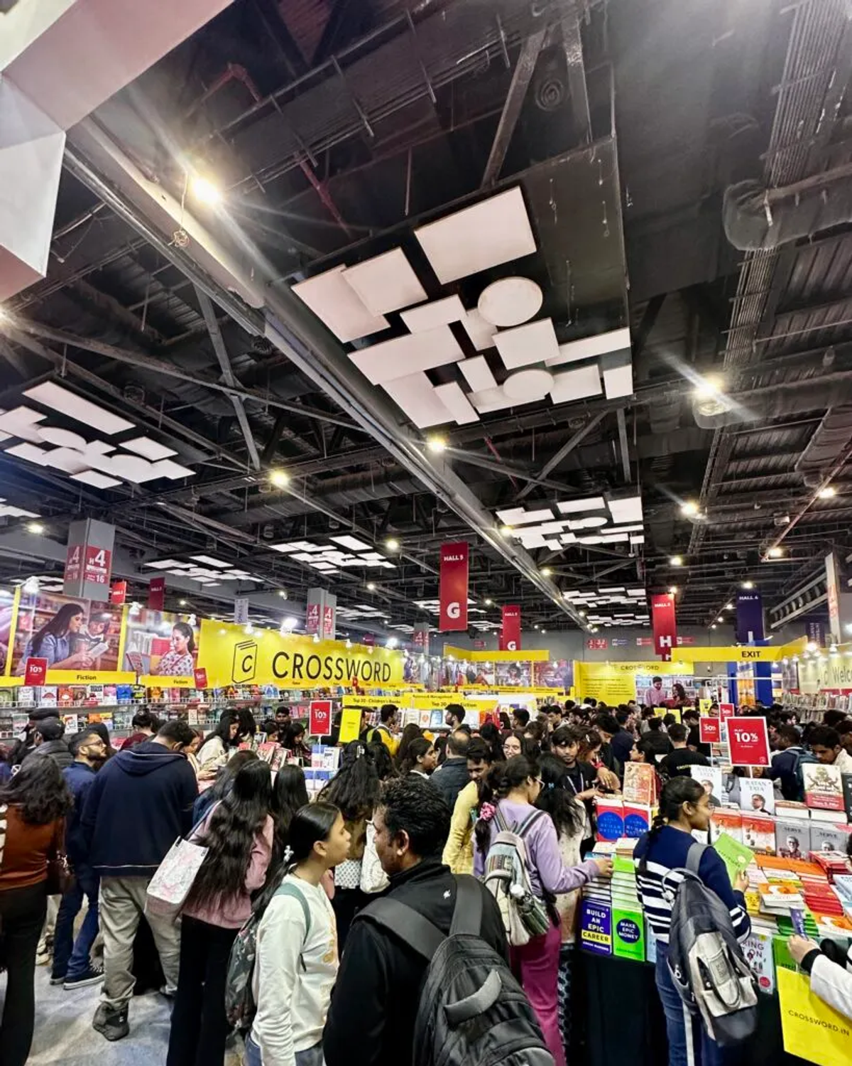 Crowded Delhi Book Fair halls