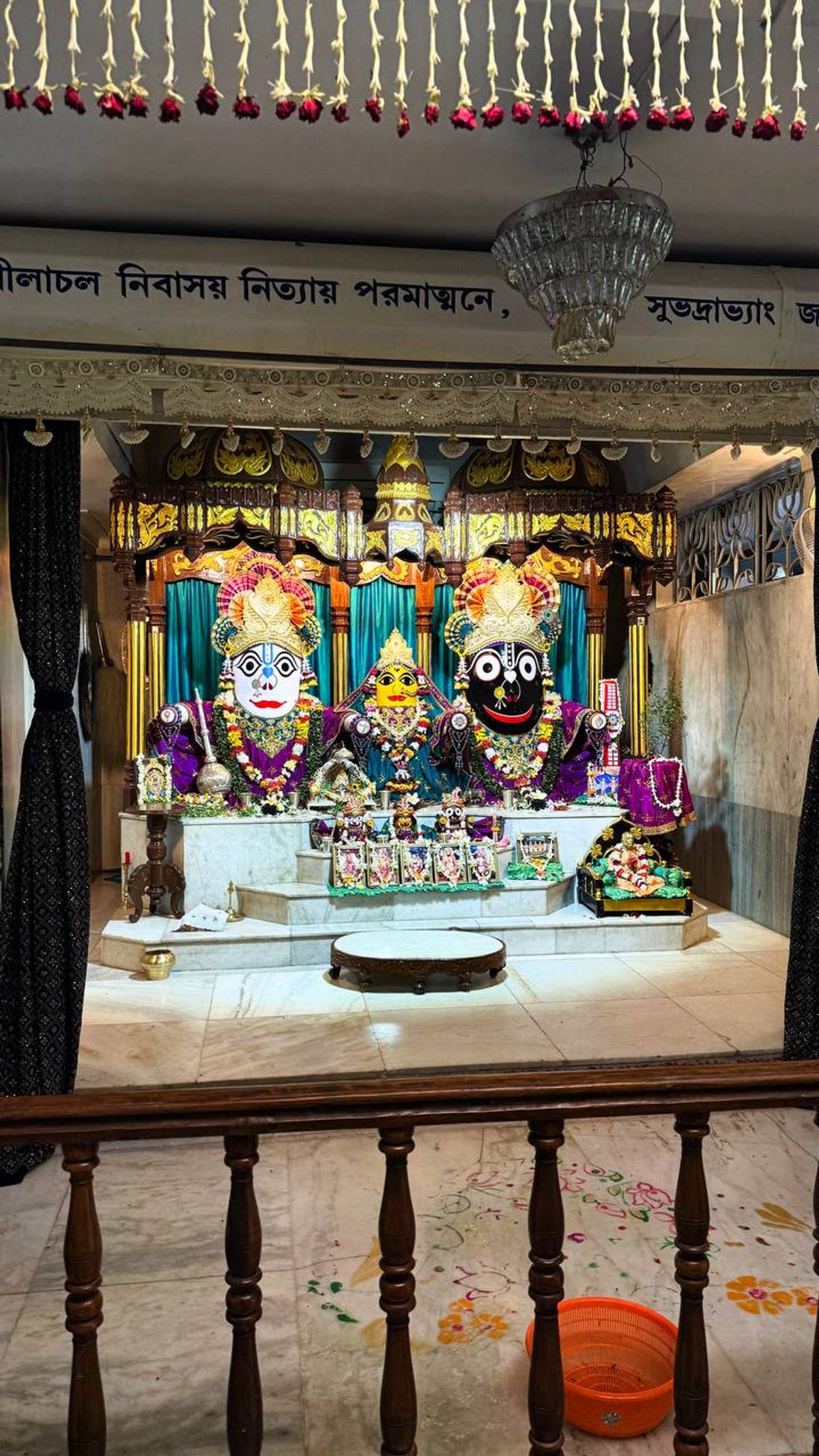 The colorful altar of Lord Jagannath with deities