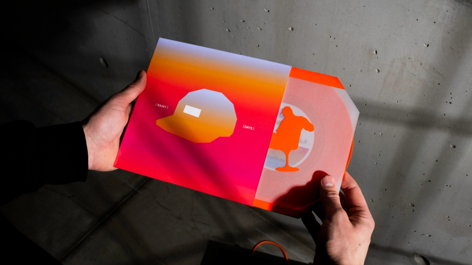 WALK WITH ME translucent record sleeve held open