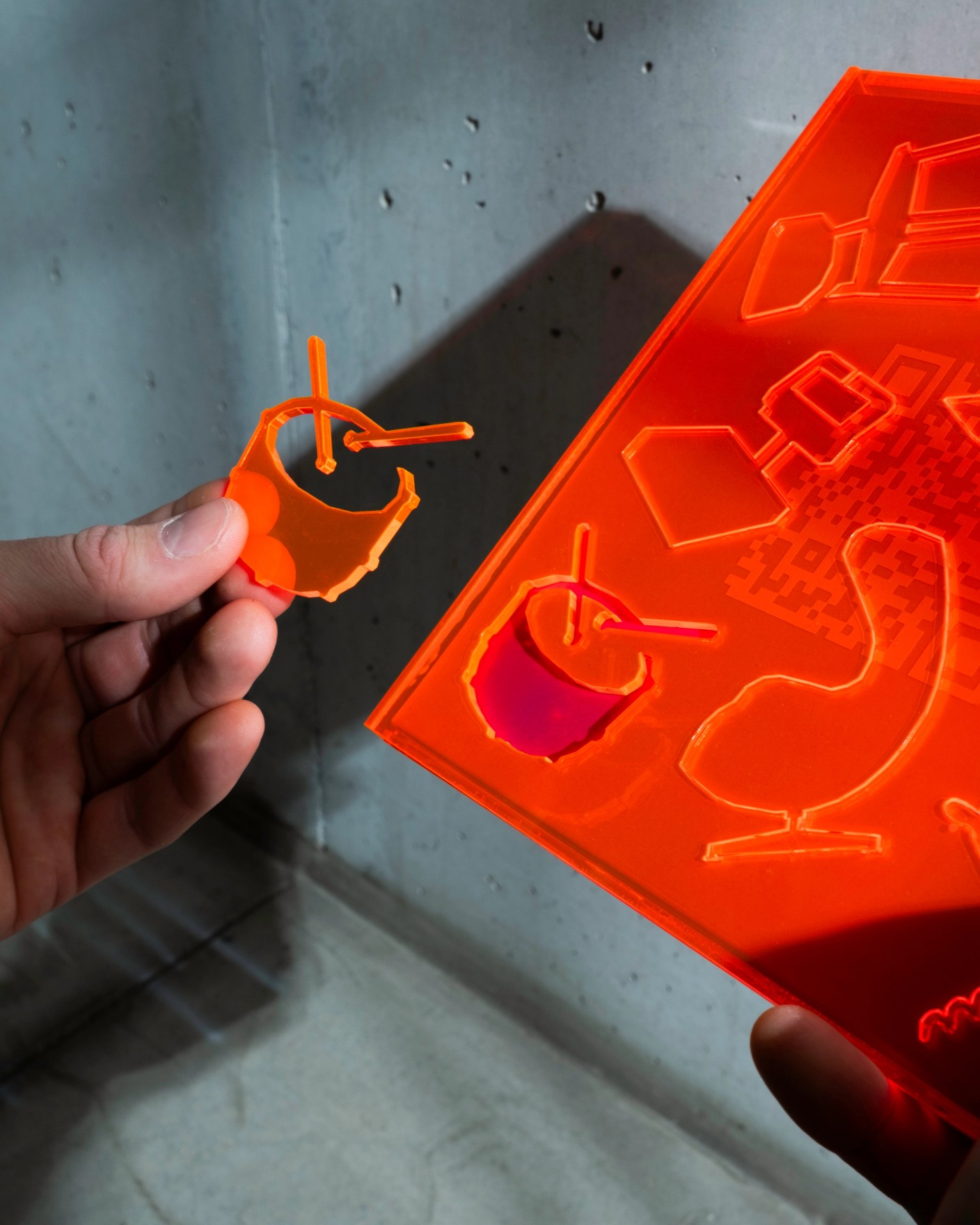 WALK WITH ME orange packaging displayed on a turntable