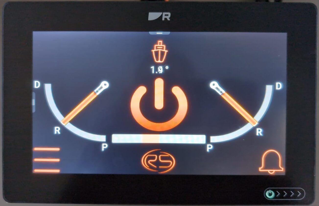 RotorSwing stabilizer controls on a Glass Bridge display