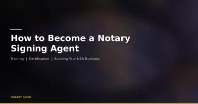 How to Become a Notary Signing Agent: hero image showing a briefcase icon with the Notary Guide brand