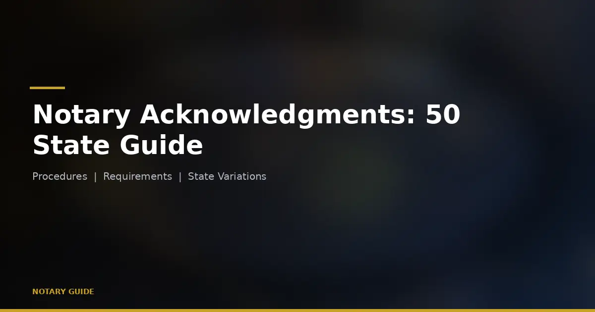 Notary Acknowledgments: 50 State Guide (2026)