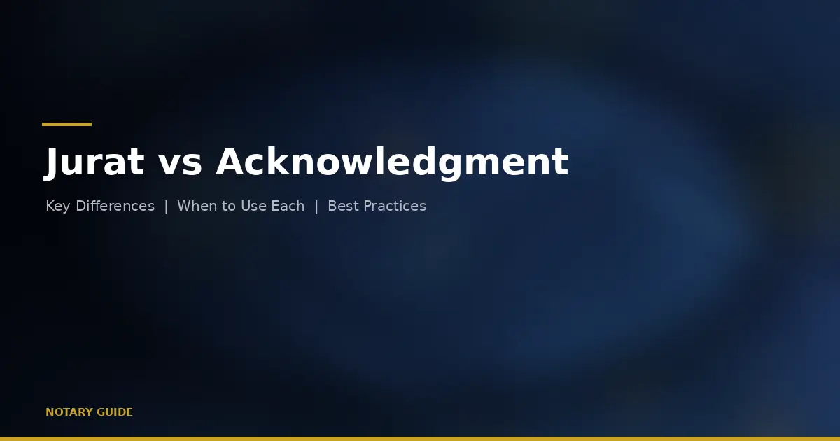 Jurat vs Acknowledgment: Key Differences (2026)