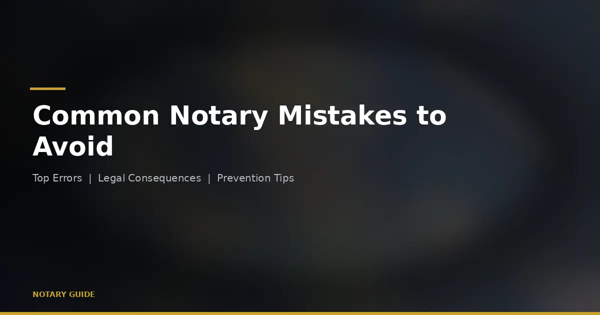 10 Common Notary Mistakes and How to Avoid Them