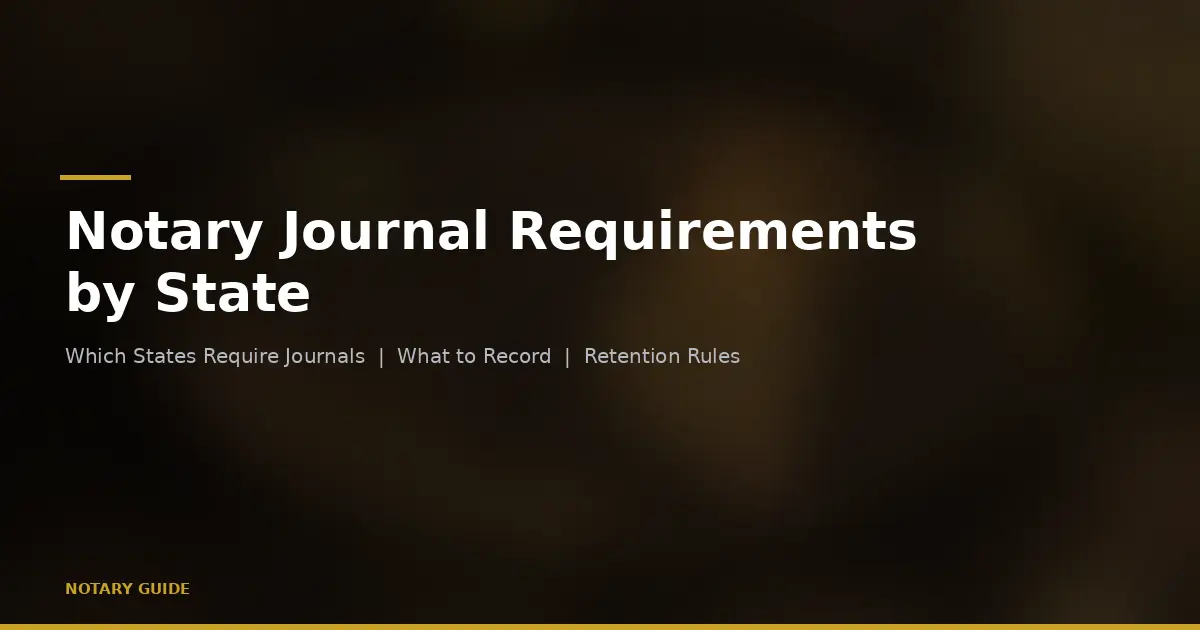 Notary Journal Requirements by State (2026)
