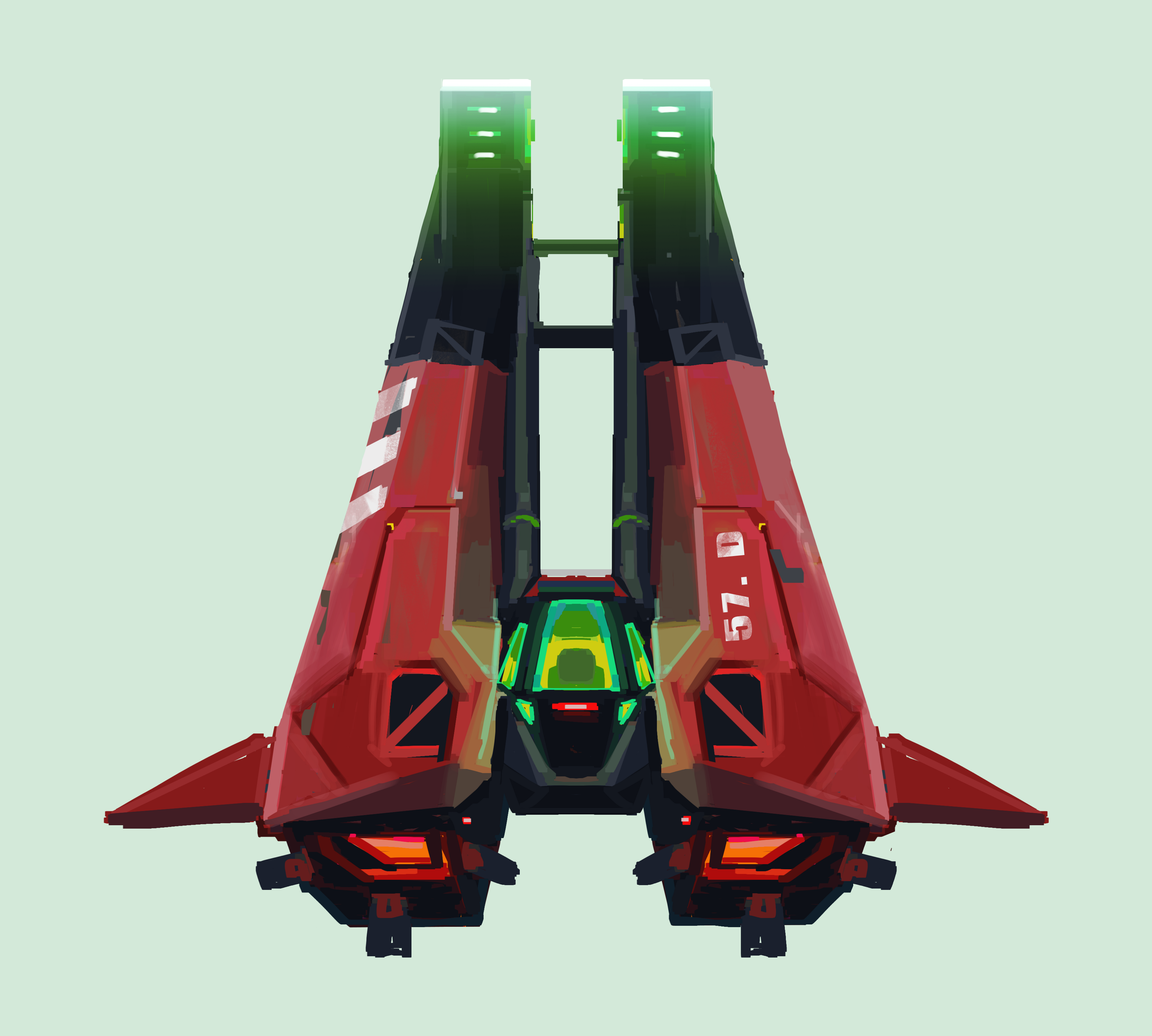 This is a spaceship design I created for a personal game project. 