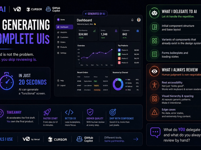 AI Generating Full UIs: What I Delegate and What I Always Review by Hand
