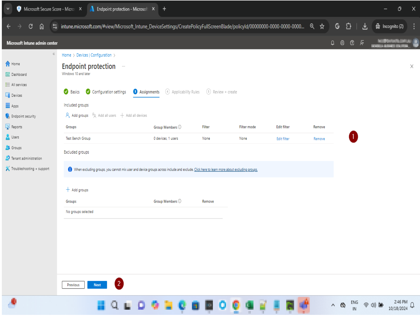 Assign the policy and monitor