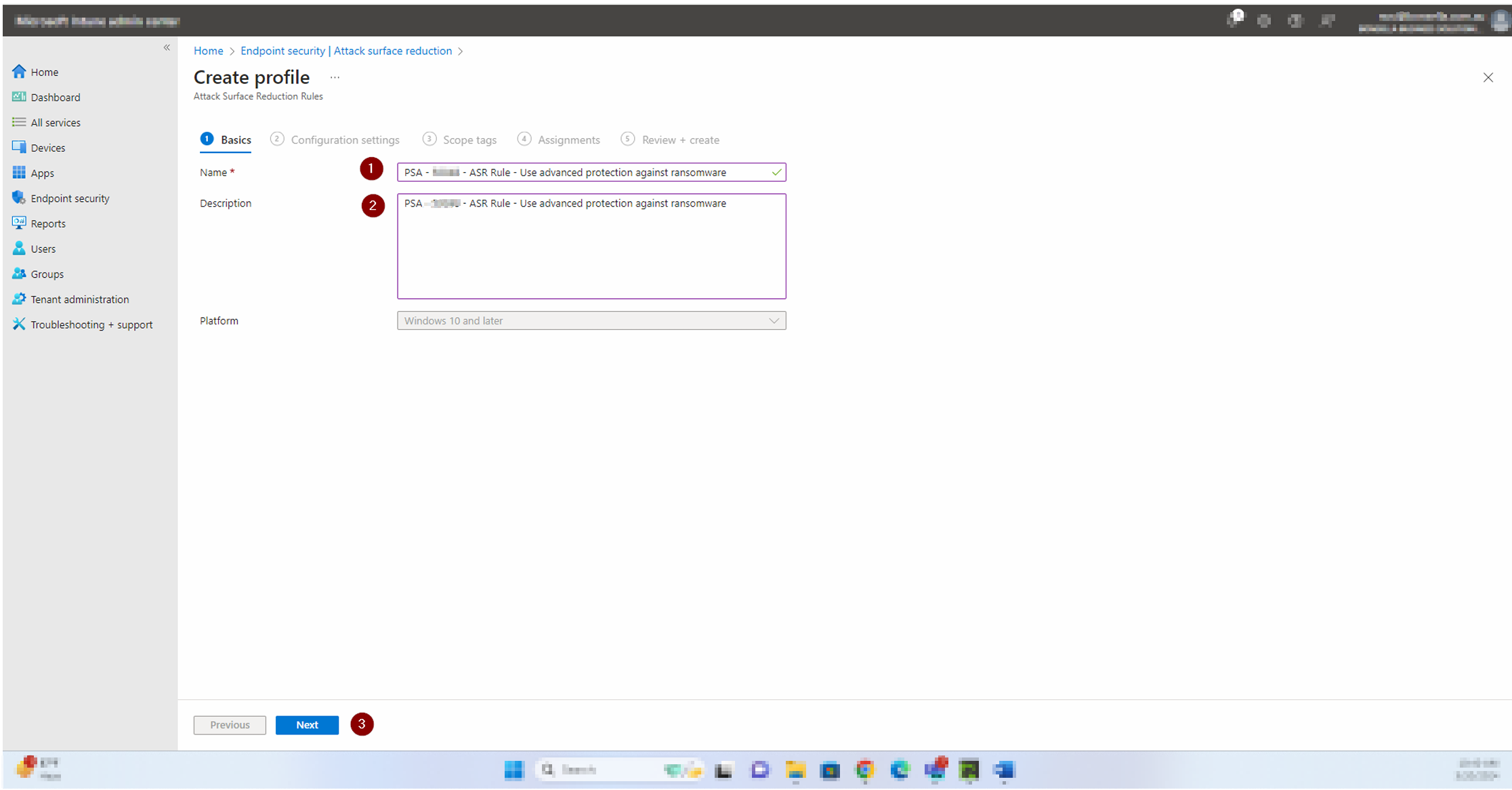 Step 2 — Create an Attack Surface Reduction Profile