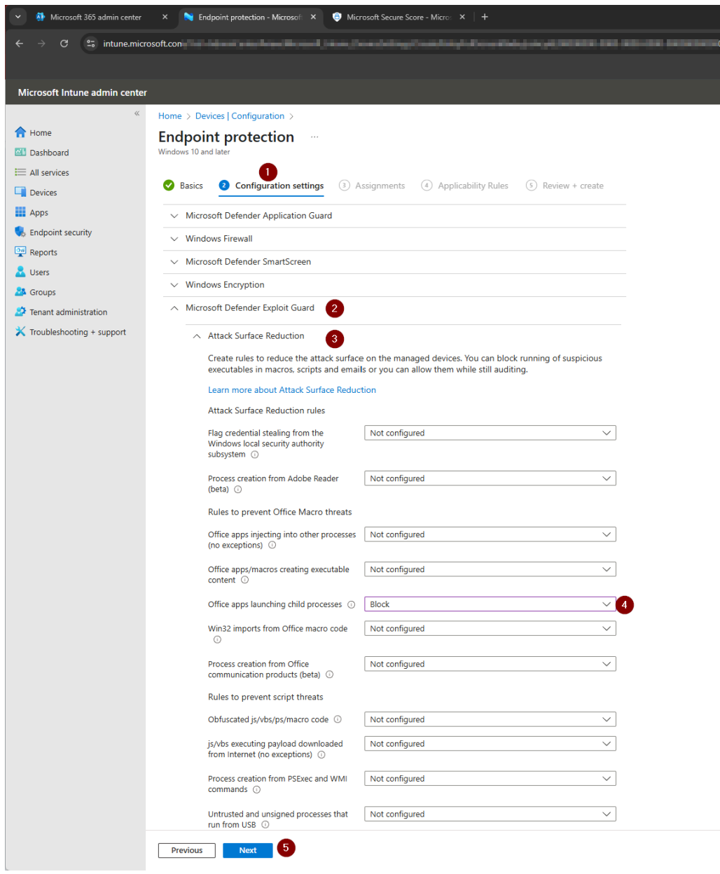 Setting up Configuration settings