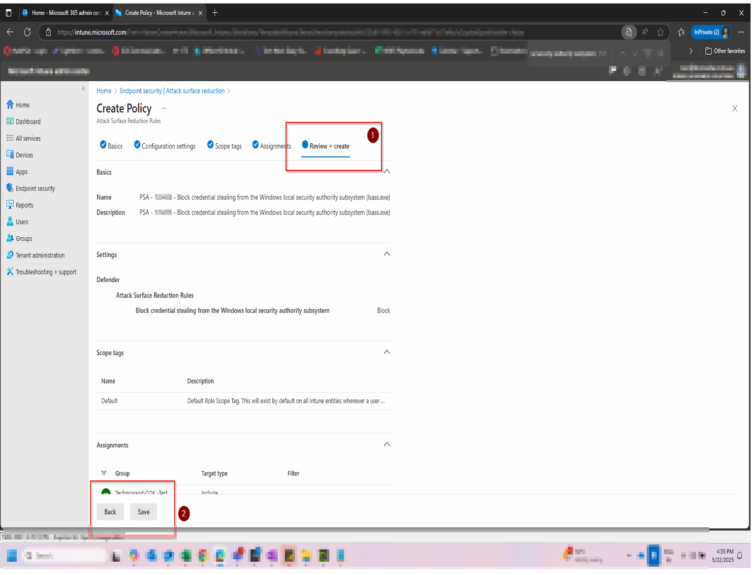 Assign the policy and verify