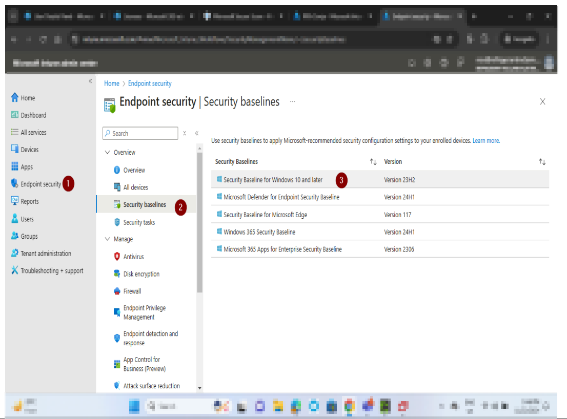 Navigate to Endpoint security → Antivirus
