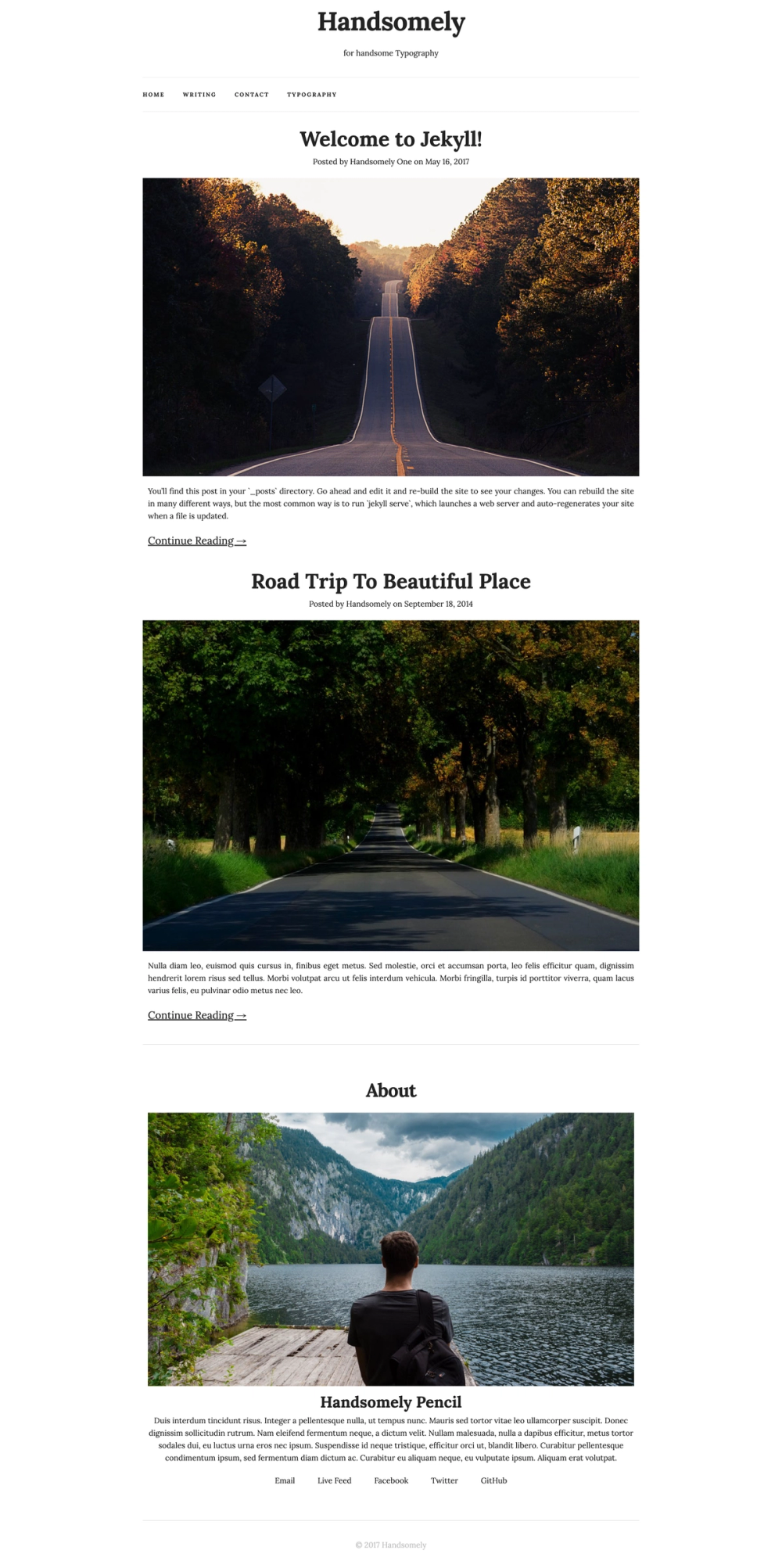 Handsomely-Jekyll screenshot | ATemplate.com