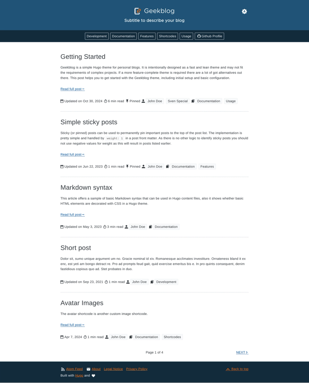 Geekblog screenshot | ATemplate.com