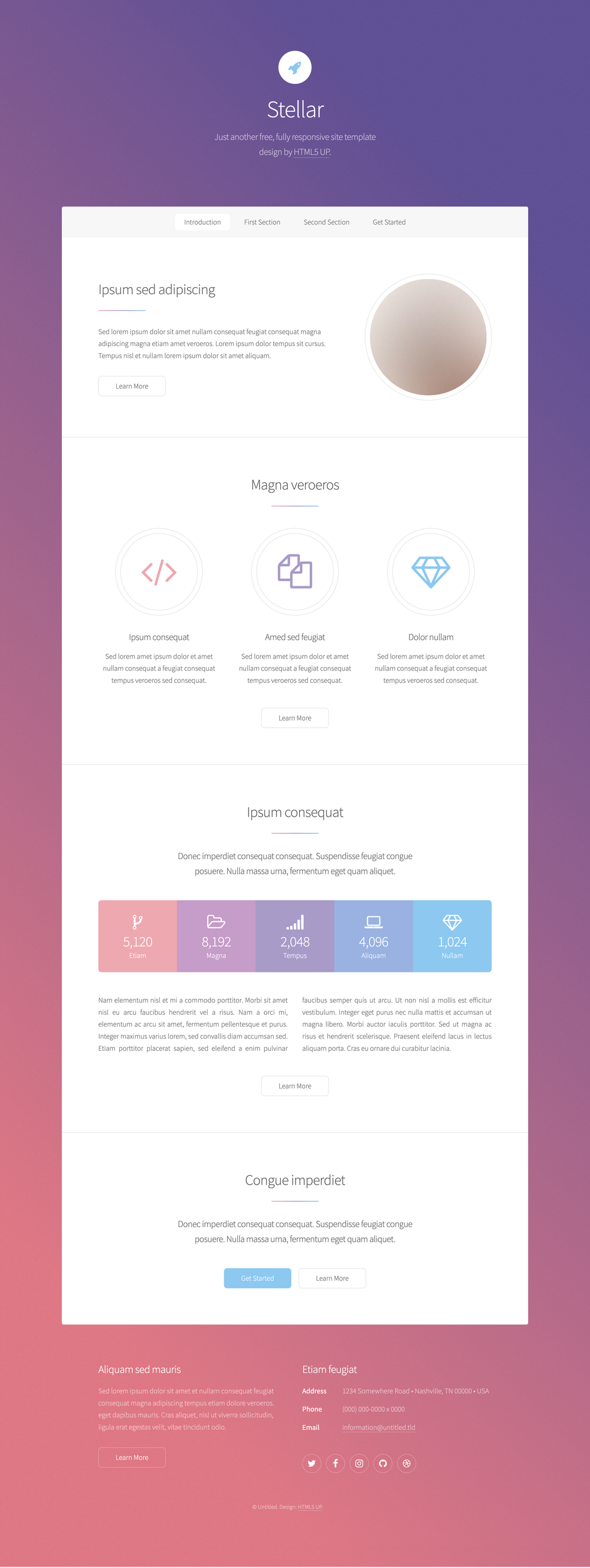 gatsby-starter-stellar screenshot | ATemplate.com