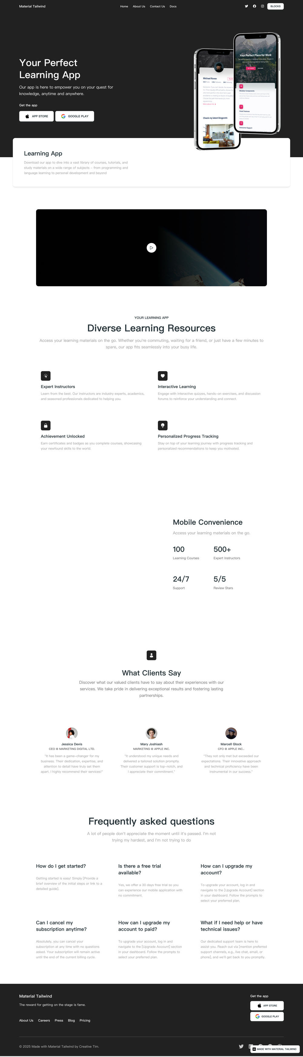 App Presentation Page screenshot | ATemplate.com