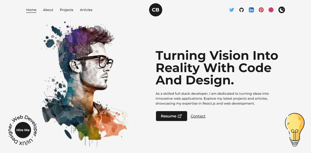 Developer-Portfolio-Starter screenshot | ATemplate.com