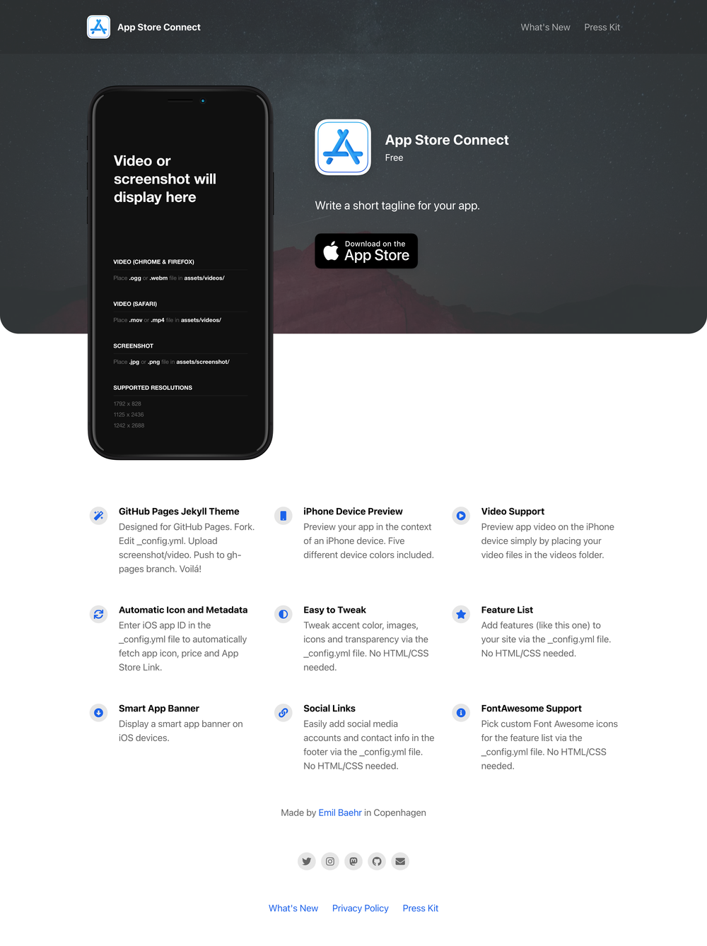 automatic-app-landing-page screenshot | ATemplate.com