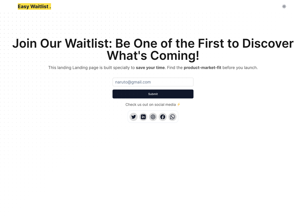 easy-waitlist screenshot | ATemplate.com