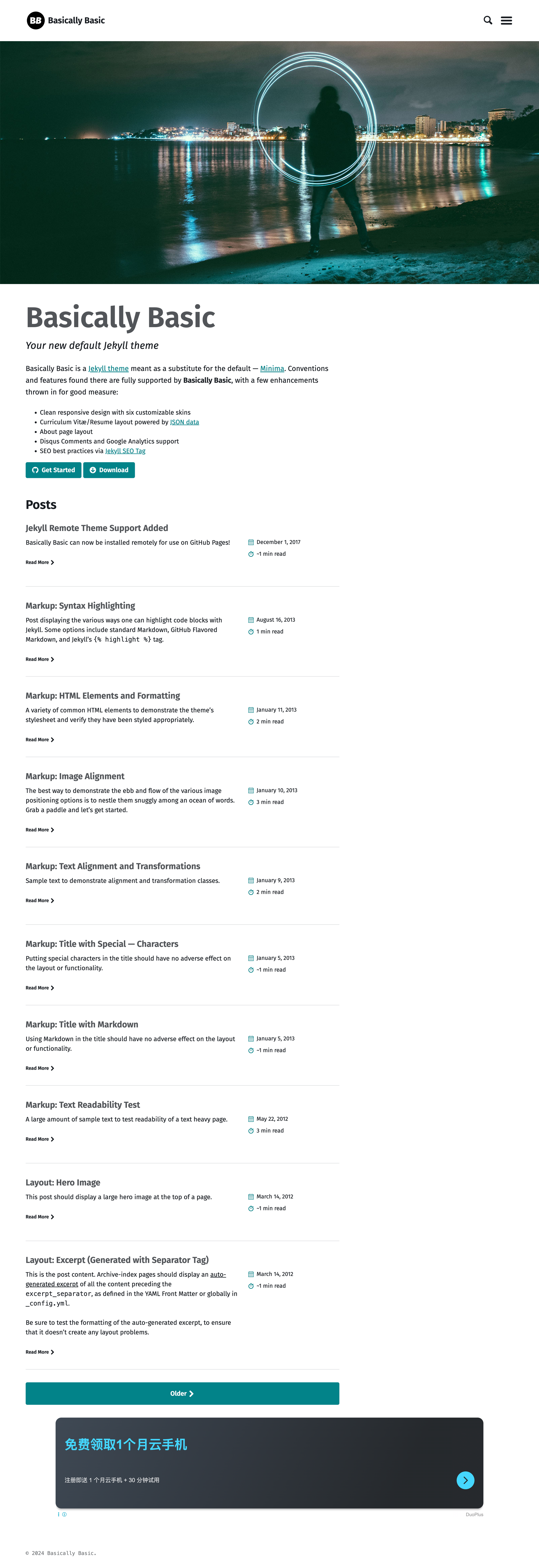Basically Basic screenshot | ATemplate.com