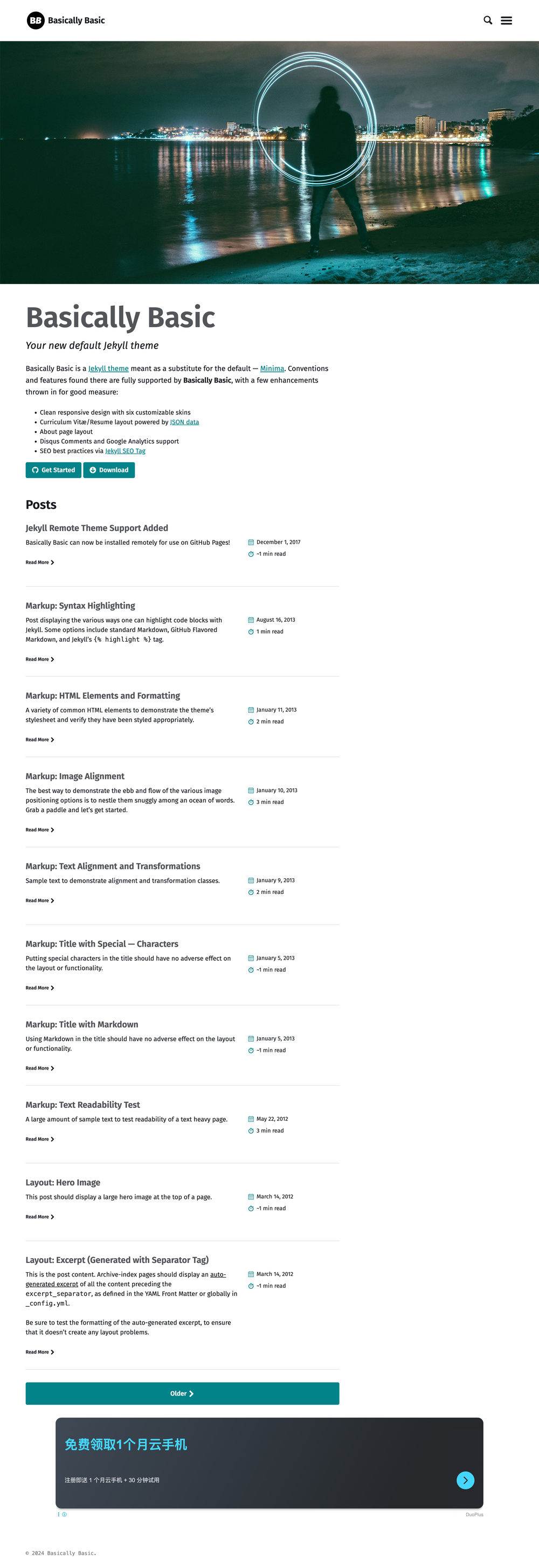 Basically Basic screenshot | ATemplate.com