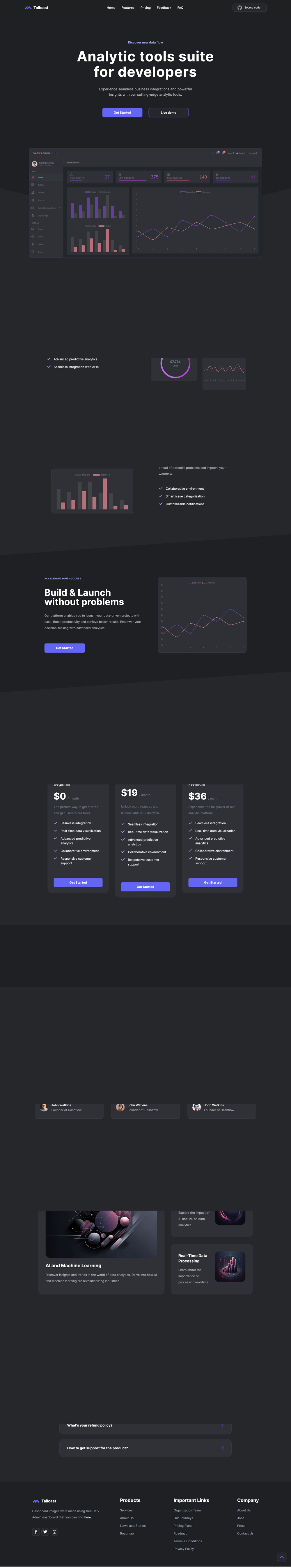 Tailcast screenshot | ATemplate.com