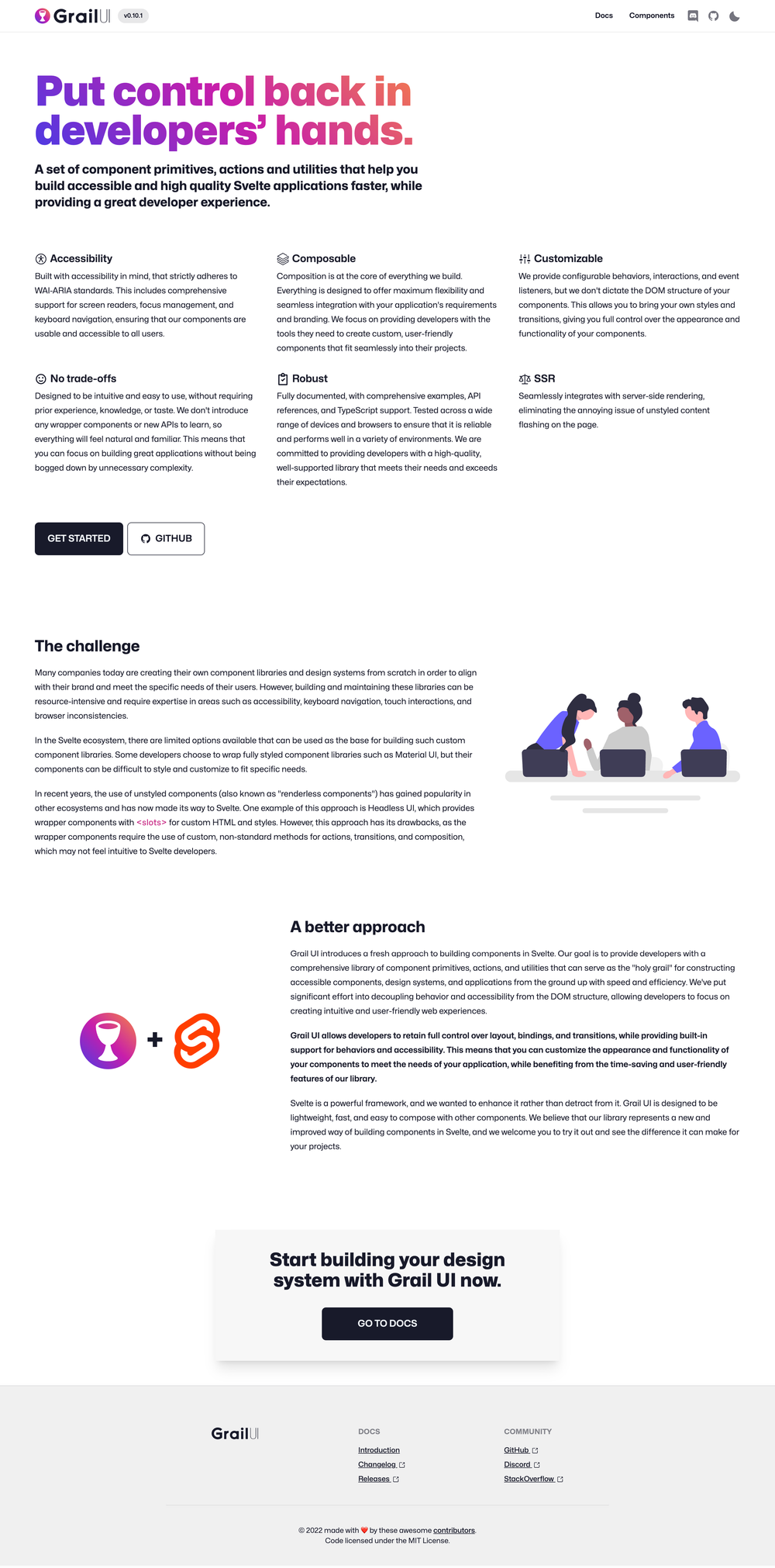 Grail UI screenshot | ATemplate.com