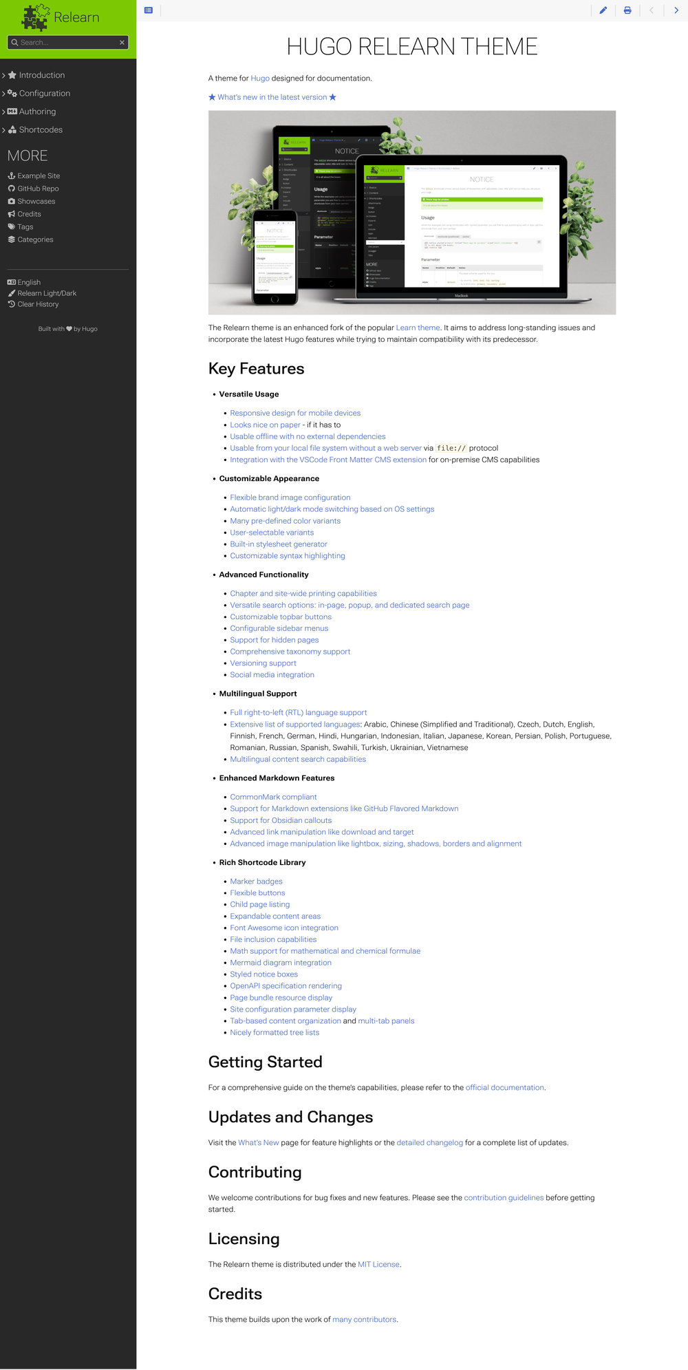 Hugo Relearn Theme screenshot | ATemplate.com
