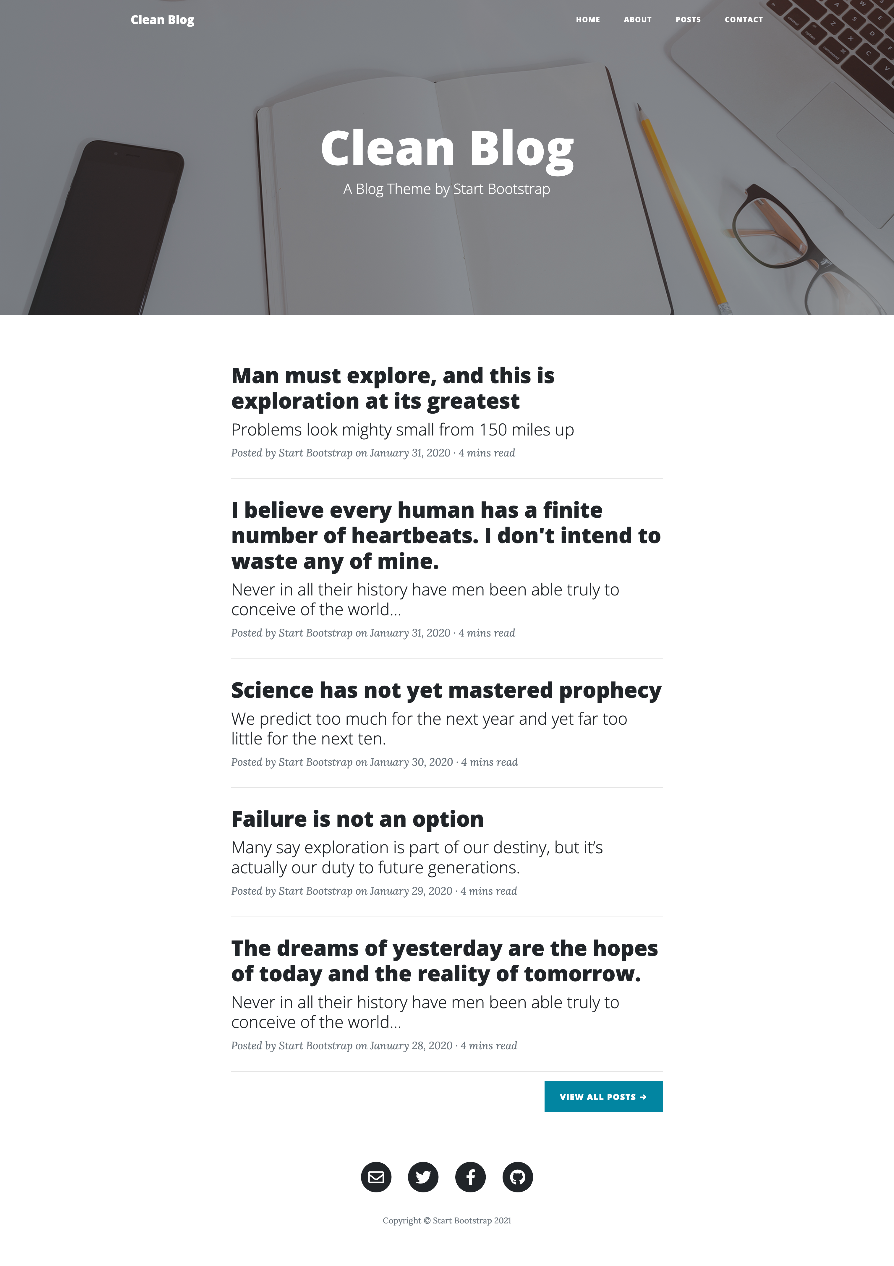 startbootstrap-clean-blog-jekyll screenshot | ATemplate.com