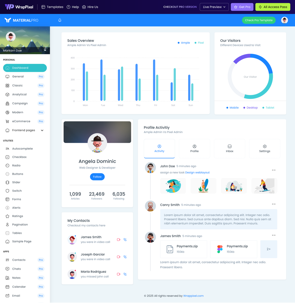 MaterialPro Nextjs Free screenshot | ATemplate.com