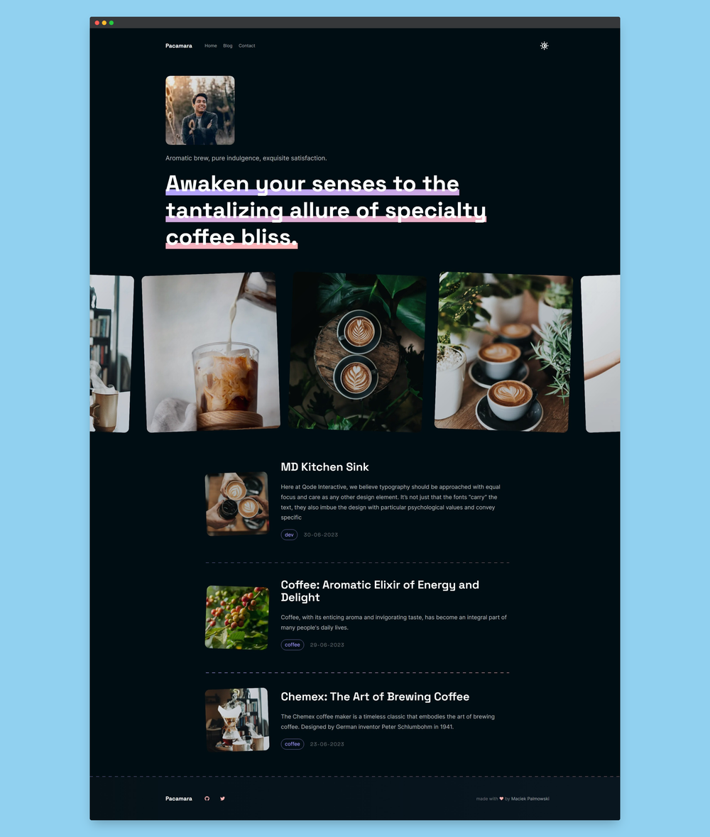 Pacamara screenshot | ATemplate.com