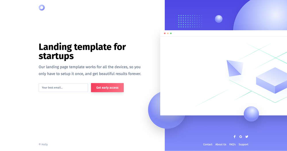 holly-react screenshot | ATemplate.com