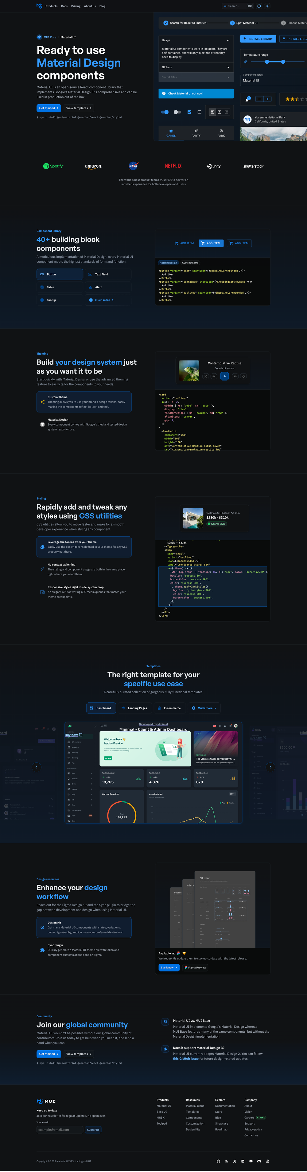 Material UI screenshot | ATemplate.com
