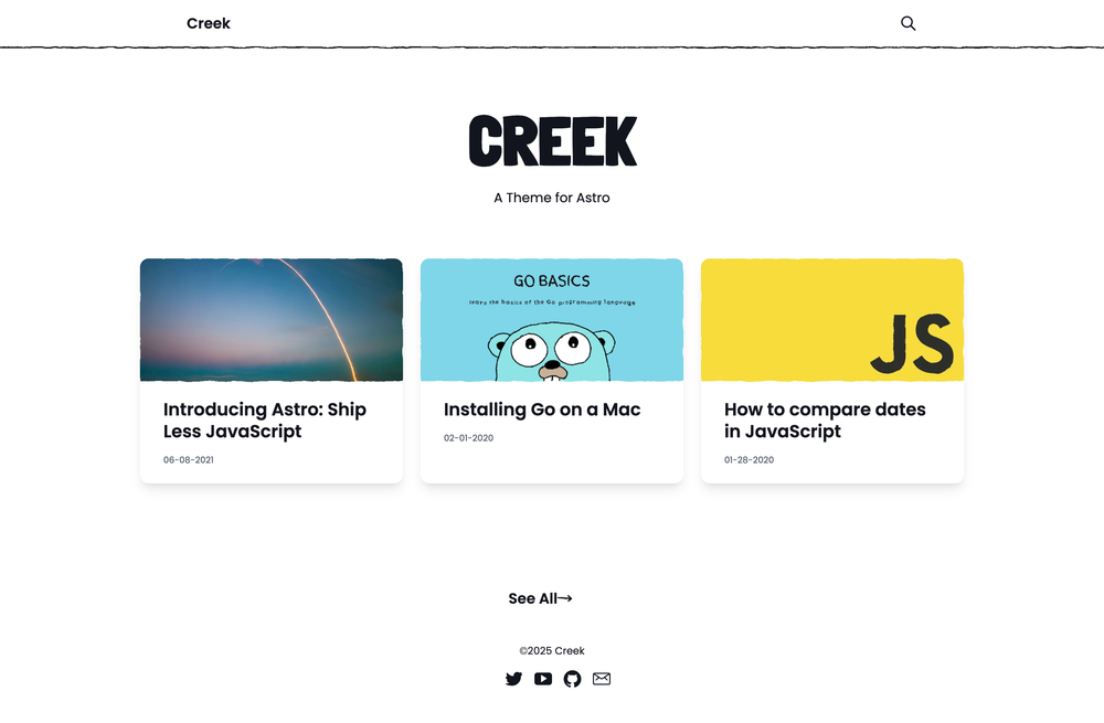 Astro-Theme-Creek screenshot | ATemplate.com