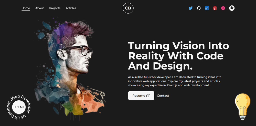 Developer-Portfolio-Starter screenshot | ATemplate.com