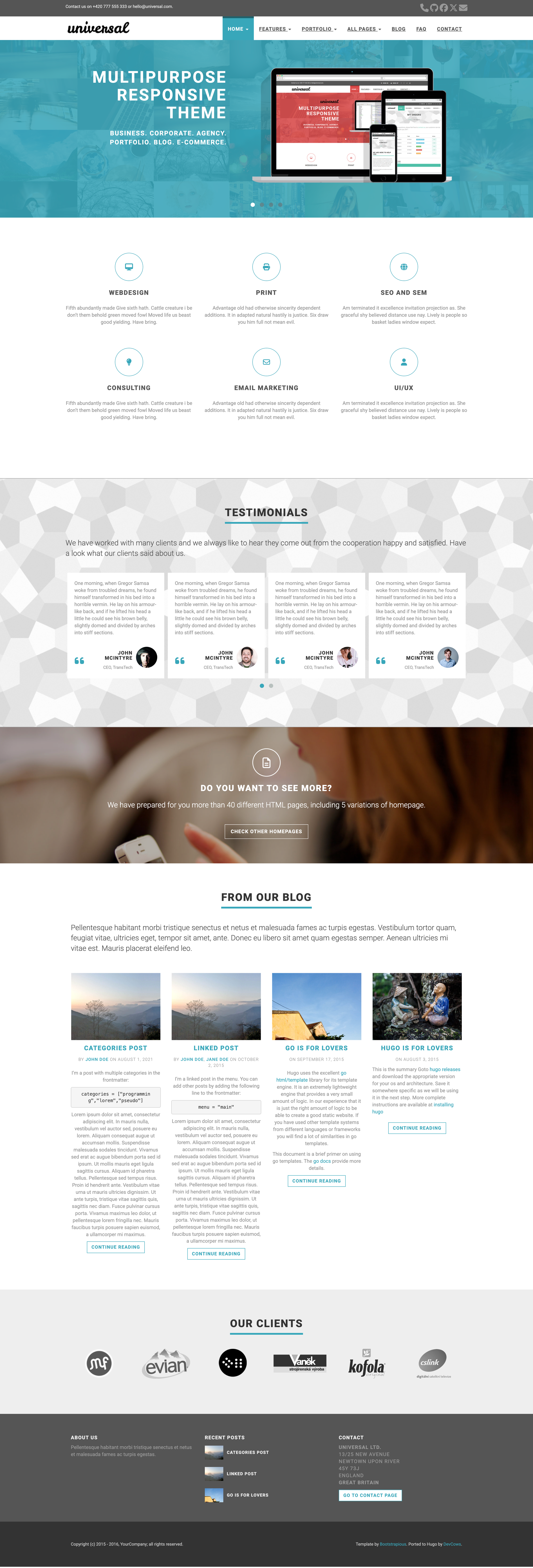 hugo-universal-theme screenshot | ATemplate.com