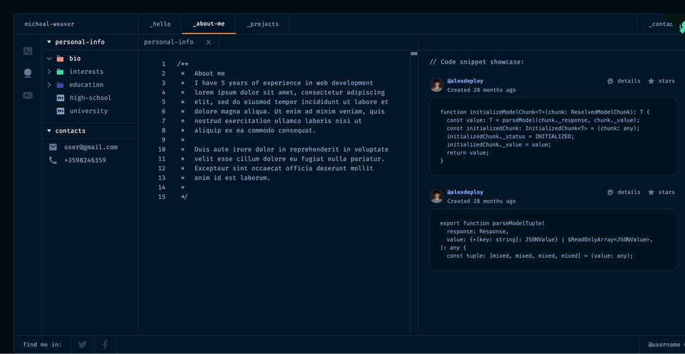 developer-portfolio-v2 screenshot | ATemplate.com