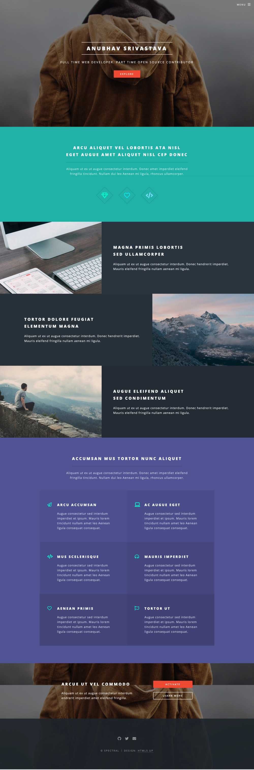 gatsby-starter-spectral screenshot | ATemplate.com